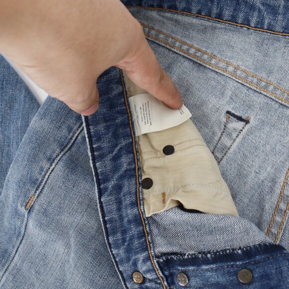 RAG & BONE Jeans Men's 30 32x33 Fit 2 Slim Mid Rise Button Fly Ames Blue Denim - Picture 12 of 13